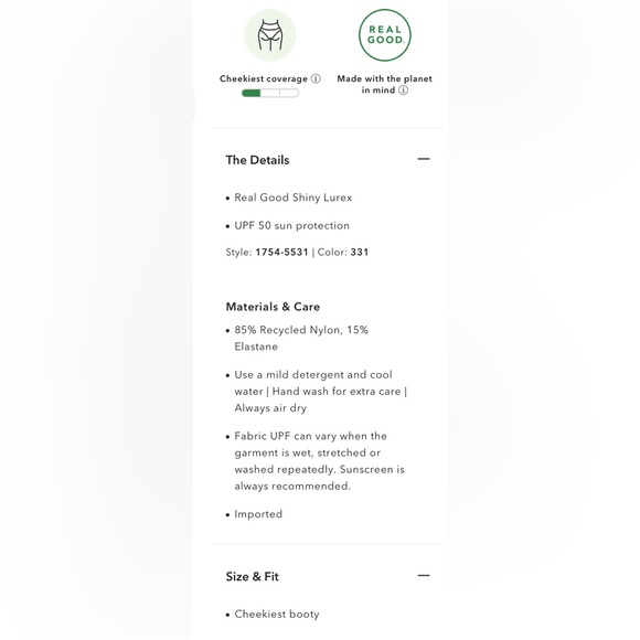 NWT Aerie Sparkle Cheekiest Bikini Bottoms - Picture 7 of 7